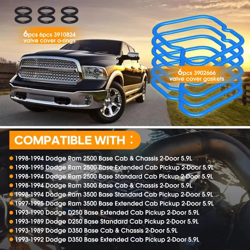 Juego De Juntas De Tapa De Válvula 3902666 Para Dodge Cummin