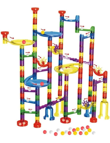 Laberinto Juego Construccion 130 Pcs Pista Carreras Canicas