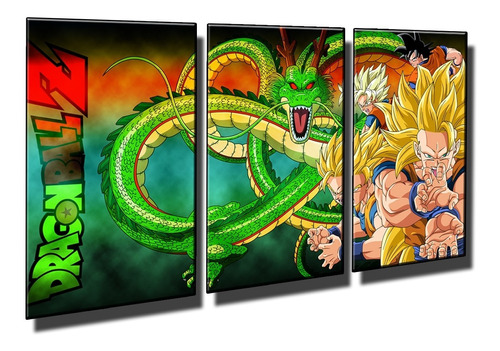 Cuadro Dragonball Z Goku Super Sayayin Shen Long 50x90cm