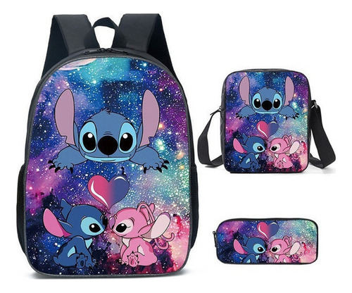 Mochilas Stitch Para Niños Y Niñas, Juego De 3 Piezas Color 3pcs/set Diseño De La Tela Poliéster