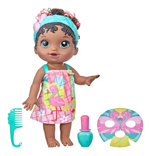 Brinquedo Boneca Baby Alive Glam Spa Negra Hasbro F3566