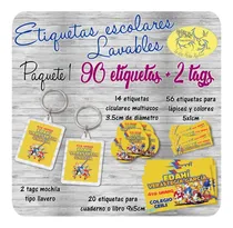 Comprar 2 Identificadores Mochila Y 90 Etiquetas Escolares Lavables
