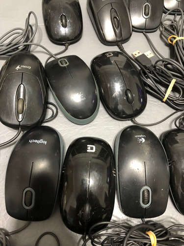 Mouses Lote Usados Usb Varías Marcas Andan Perfectos Negro (Usado)