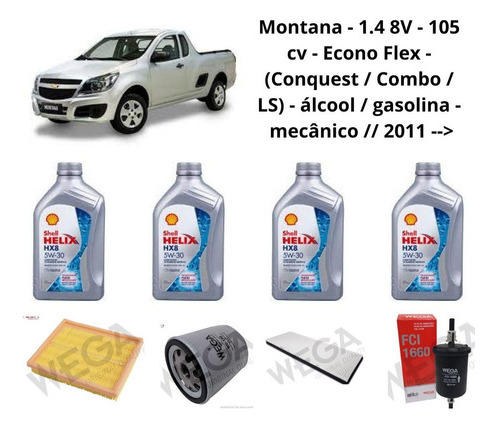 Kit Revisao Troca De Oleo Agile Montana Corsa 1.4 Classic