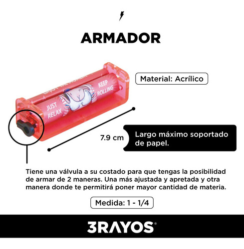 Kit Armador De Cigarrillo + Sedas Y Tips X 100 + Lata 3rayos Coneja