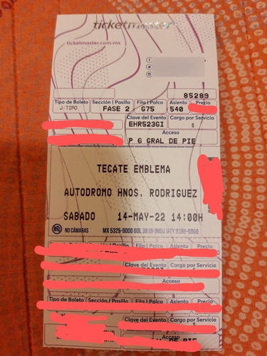 2 Boletos Para Evento Tecate Emblema Sábado 14 De Mayo
