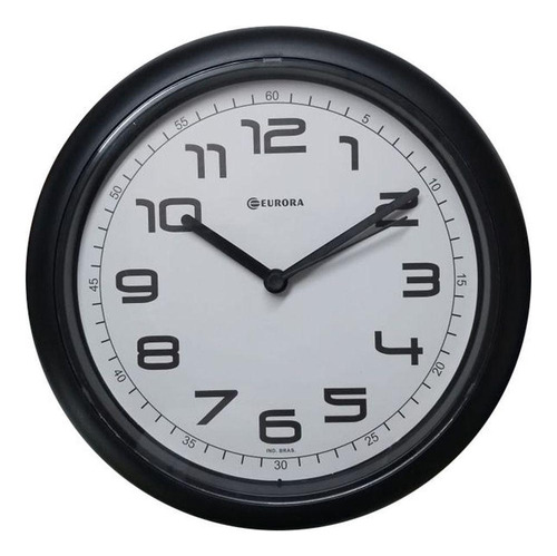 Relógio De Parede Eurora Preto Mostrador Branco 651700-034