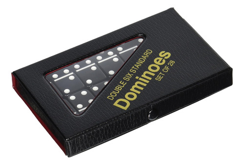 Chh 2408l-blk Juego De Dominó Estándar Doble 6 Con Estuche D