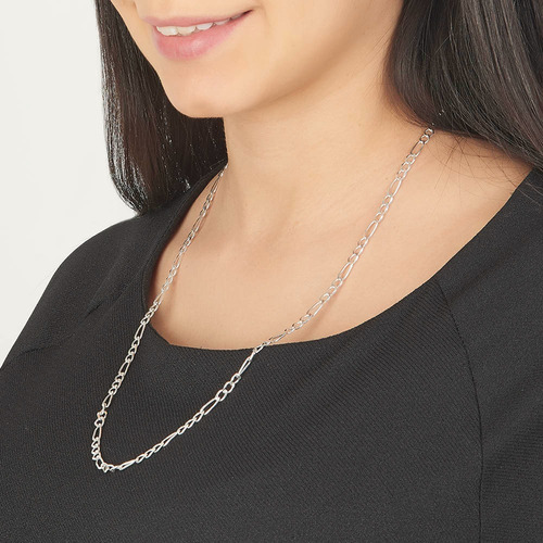 Cadena Hombre Figaro L 4mm-60cm Plataley.925 Duodeluxejoyas®