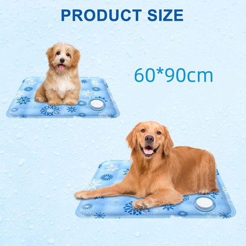 Tapete Perro Refrescante G 90x60 Mascota Calor Playa Fresco Azul