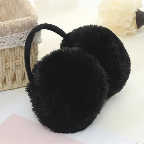 Orejeras De Invierno Lisas De Piel Alejandra Carteras Negro Liso