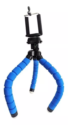 Trípode flexible para selfie soporte para celular o camara azul