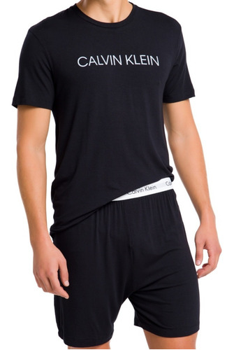 Conjunto Pijama Calvin Klein Camiseta Bermuda Sleepwear Kit