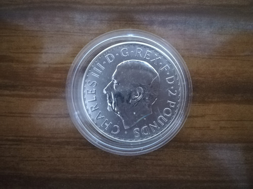 Moneda De Plata 999 Britannia 2024 1 Onza + Cápsula Acrílica