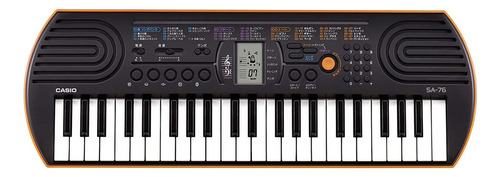 Teclado musical Casio Mini SA-76 44 teclas negro/naranja