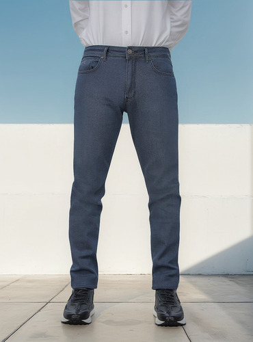 Jeans Cuadra Para Caballero Corte Recto Azul