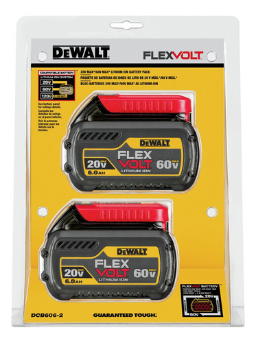 Dewalt Dcb6062 2 Pack 20v/60v Max Flexvolt 6 Ah Ion De Litio