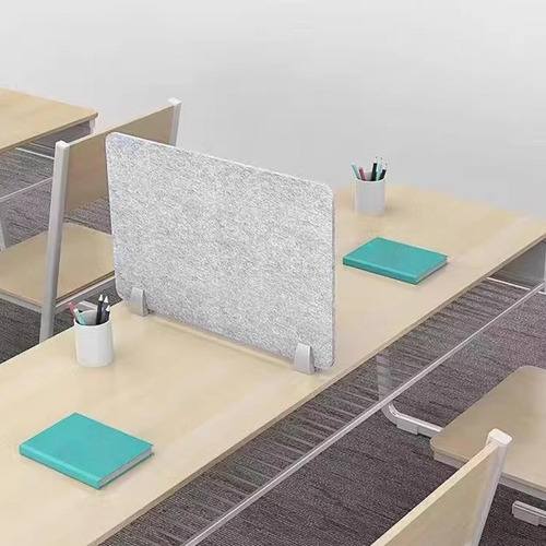 Divisória De Mesa Acústica À 40cmx50cm Cinza Prateado