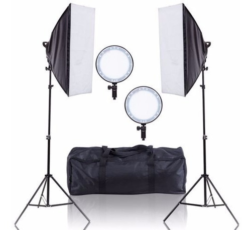 Kit Estúdio Iluminador Led Circular 126 Softbox 50x70cm 600w