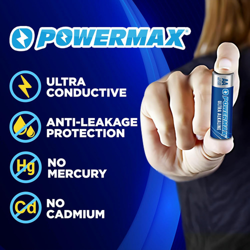 Pack De 4 Pilas Doble A (aa) De Larga Duracion Powermax