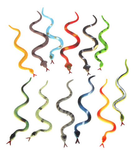 Modelo Animal Plástico De La Serpiente Animal 12pcs