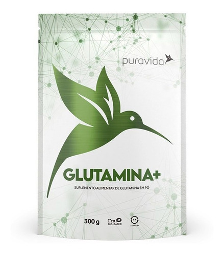 Glutamina Em Pó Pemium Vegan 300g - Pura Vida Sabor Neutro