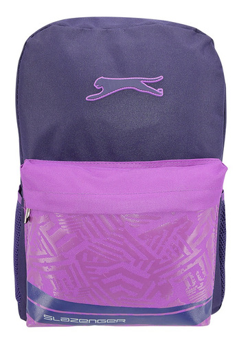 Imagen 3 de 8 de Slazenger Mochila Large Textil Morado Negro Mujer 82629