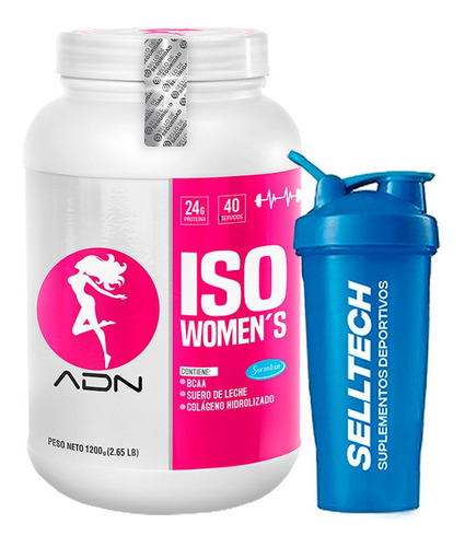 Proteína Adn Iso Women 1.2kg Vainilla + Shaker