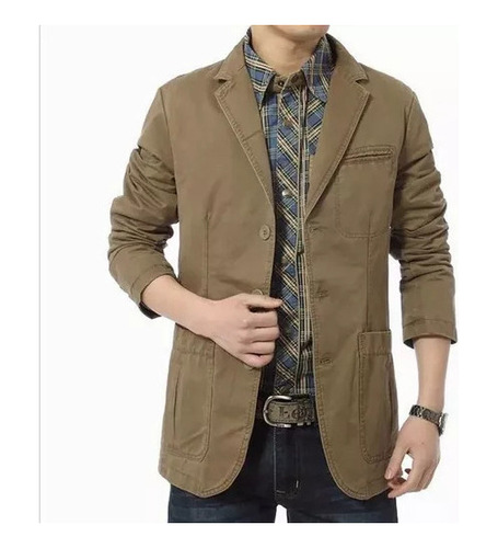 Blazer Casual De Algodón Moderno Para Hombre