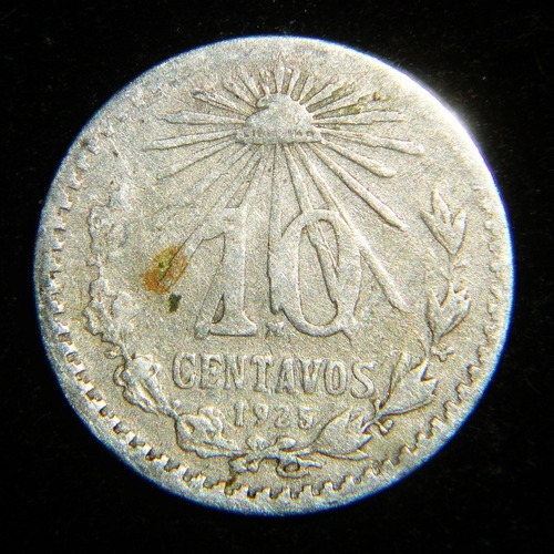 Moneda 10 Centavos 1925 Resplandor  0,720 Primera Fecha