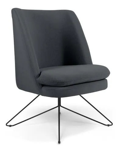 Kit de 2 sillones decorativos Orby Pérsia Suede Domi Grey, diseño de tela lisa