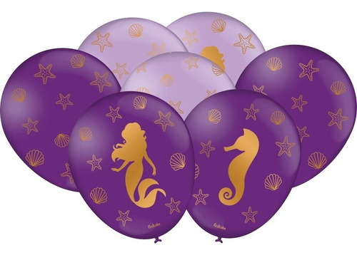 Balão Bexiga Festa Sereia Aniversário Infantil 9