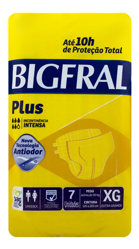 Fraldas para adultos descartáveis Bigfral  Plus XG x 7 u