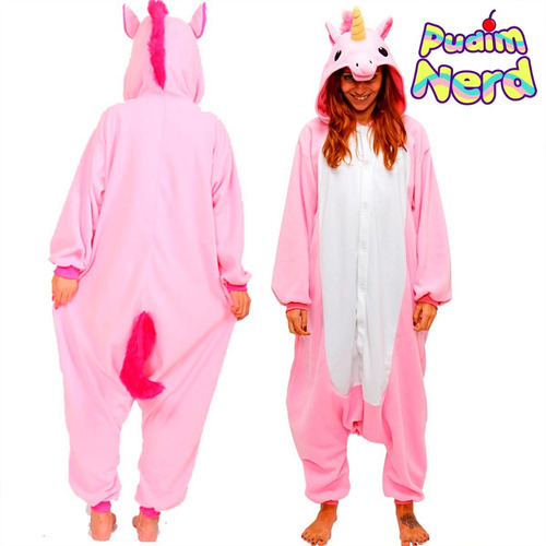 Unicórnio Rosa Pijama Macacão Kigurumi - Pronta Entrega