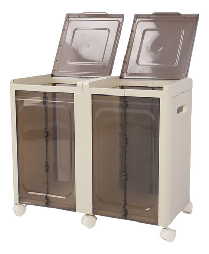 Contenedor De Almacenamiento Apilable Con Ruedas Plegables D