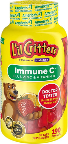 Niños Multivitamínico Immune C - Critters Vites 190 Gomitas