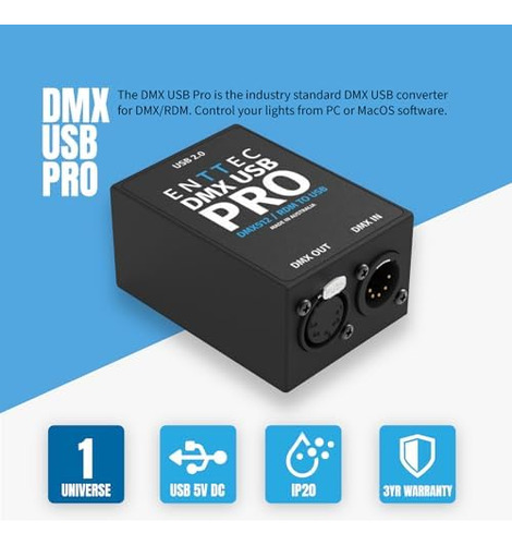 Interfaz Enttec Dmx Usb Pro 512 Canales Dmx
