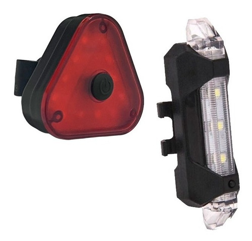 Combo Luz Para Bicicleta Delantera Y Trasera Led Recargable