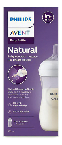 Tetero Avent Natural 9 Onzas Sin Bpa Color Transparente