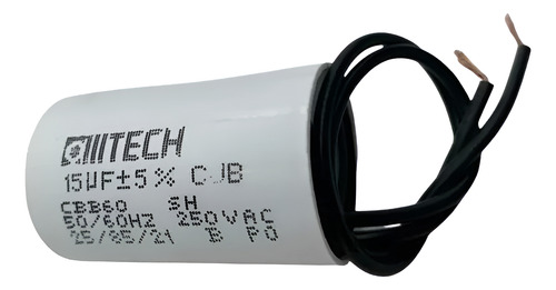 Capacitor De Partida De 15uf X 250 Vac Fio Cbb60 - 25/85/21