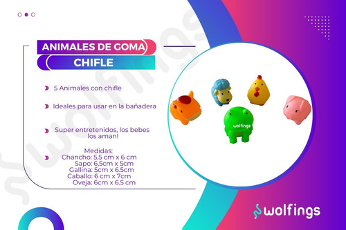 Imagen 3 de 10 de Animales De Goma Bañera Juguete Para El Agua Baño Bebes X5