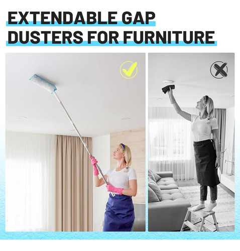Paquete De 9 Plumeros Largos Flexibles Con Poste De Extensió