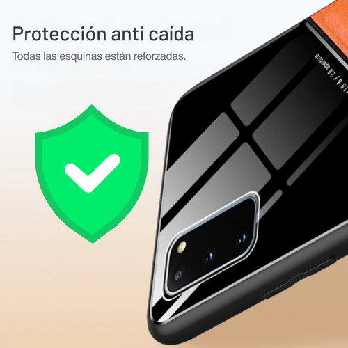 Funda Para Galaxy A72 Con Mica Varios Modelos Antigolpes Negro Leather Acrilic