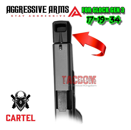 Compensador Muzzle Brake Glock 25 17 19 Gen 1-3 Recoil Reduc
