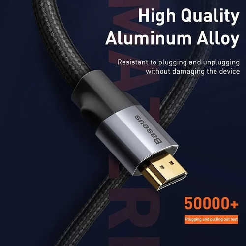 Imagen 5 de 9 de Cable Hdmi A Hdmi Macho 3m Baseus 4k Hd /2.0/ 18gbps Premium