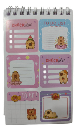 Libreta De Stickers Y Anotadores De Capibara Carpincho Kawai