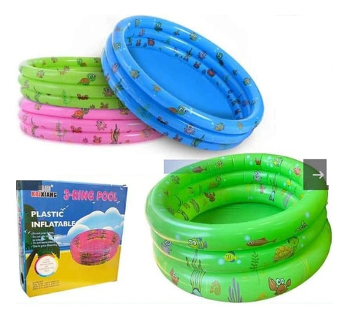 Piscina Infantil 3 Anillos Verde 80 X 35 Cm