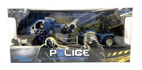 Playset Policias Figuras Articuladas Y Vehiculos Art 99345