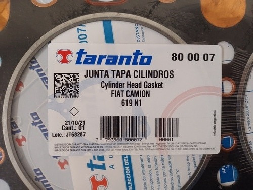 Junta Tapa Cilindro - Fiat Camión 619 N1 (2 Unidades)