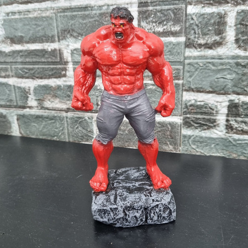 Boneco Hulk Vermelho Marvel Decoração 18cm Presente
